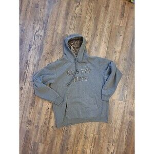 Bass Pro Shops Hoodie Mens Size XL Hooded Sweatshirt Pullover Gray Camo Fishing